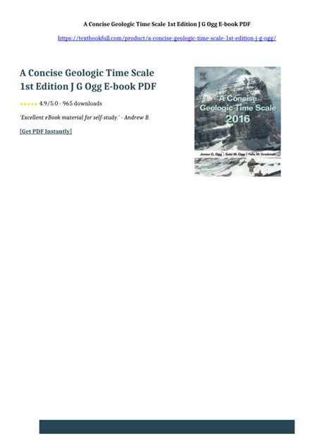 A Concise Geologic Time Scale 1st Edition J G Ogg eBook pro-grade ...