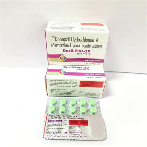Dezil Donepezil Hydrochloride & Memantine Hydrochloride 10mg Tablets ...