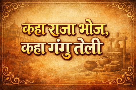 What does the Hindi proverb “Kaha Raja Bhoj, Kaha Gangu Teli” mean and why it is so frequently used