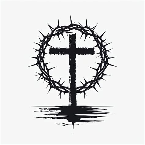 Powerful Black and White Jesus Christ on Cross Illustration T-shirt ...