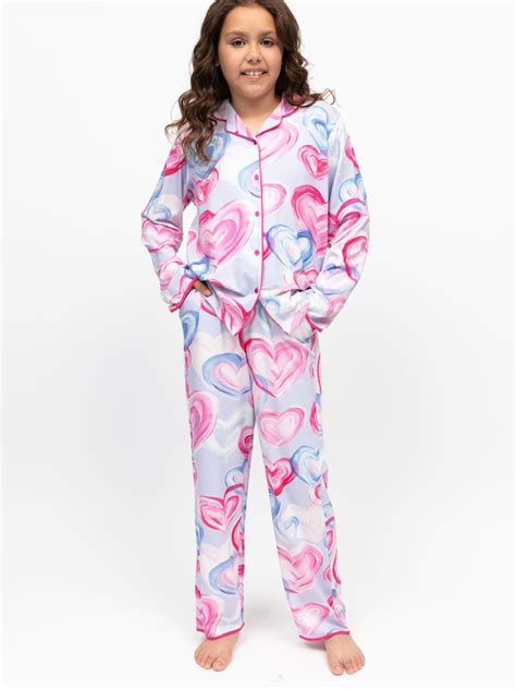 Buy Cyberjammies Blue Chloe Heart Printed Jersey Pyjama Set from Next India