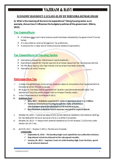 ECON 2013: Tax Expenditure in Housing Sector and Budgetary Policies ...