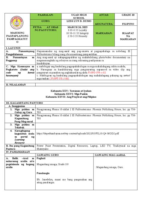 DLP: Kabanata 25-27 ng El Filibusterismo - Guro: Masusing Pagpaplano ...
