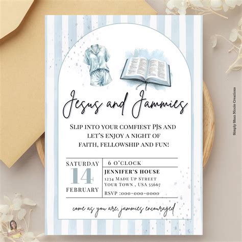 Jesus and Jammies Pajama Party Invitation | Women's Ministry Bible ...