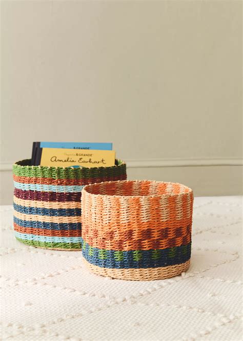 Petit panier circulaire avec imprimé coloré - Home | MANGO Belgique