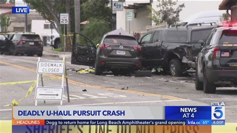 1 killed, several injured after U-Haul pursuit ends in crash in San Clemente