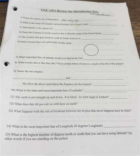 Solved: CGC 1W1 Review for Introduction Test _ Name _ 1) Name the ...