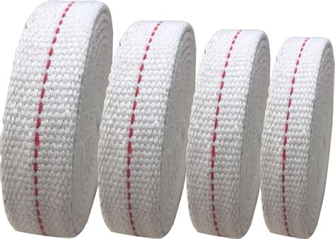 4 Rolls Oil Lamp Wick 1/2, 3/4, 7/8 Inch Flat Cotton Wick 6.5 Ft/roll Red Stitch - Walmart.com