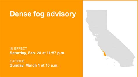 Dense fog advisory active for Central Coast until Sunday morning, says ...