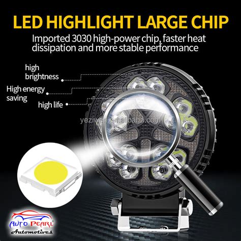 Auto Pearl 4 inch Round 15Led Auxiliary 12V-30W, Amber DRL Spot Light ...