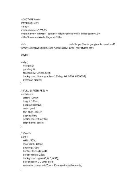 Web Design Lab Programs: Full Screen Reel & Animations (SN) - Studocu