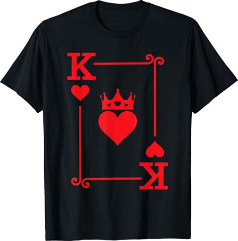King of Hearts Playing Card T-Shirt Retro Poker Graphic Tee Men's Royal ...