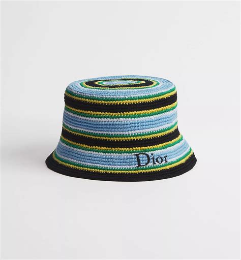 Dioriviera Bucket Hat Multicolor Raffia-Effect Cotton | DIOR