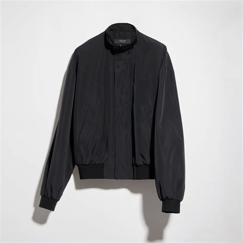 Light cotton acetate faille zip jacket in black | GUCCI® SA