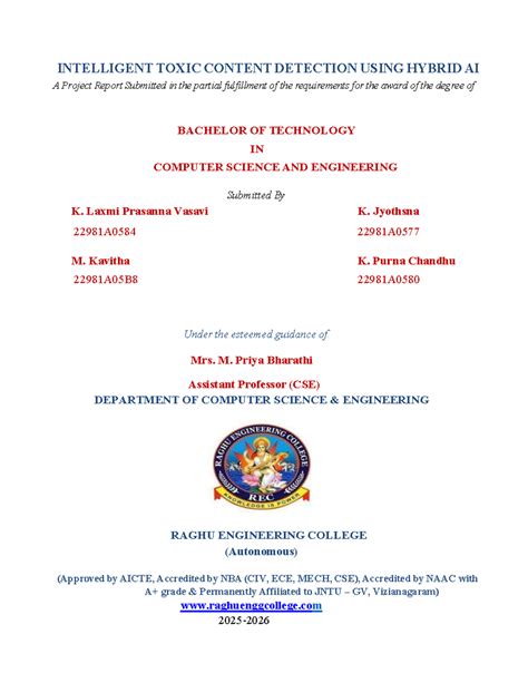 B.Tech Project Report: Intelligent Toxic Content Detection Using Hybrid ...