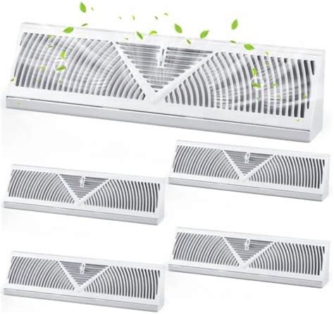4 Pcs Baseboard Register Vent 24 Inch Duct Opening Size Baseboard Vent ...