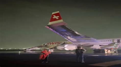 Engine fire scare forces Swiss flight to abort takeoff; Six passengers ...