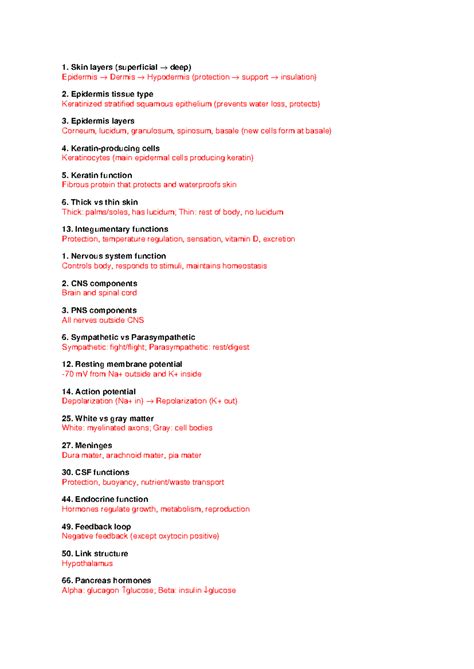 Lecture Notes on Integumentary and Nervous Systems - Studocu