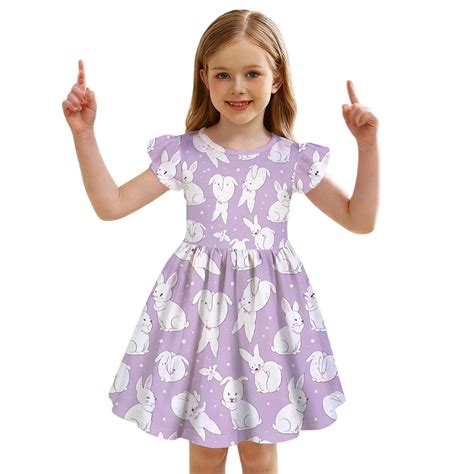 Xmyrz Girls Easter Dress Mini Dress Adorable Comfy Sleeveless Egg ...