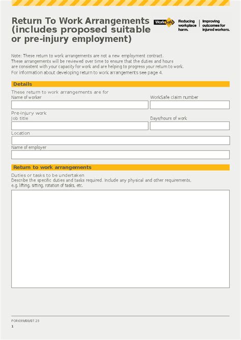 Return to Work Plan: Arrangements & Guidelines for Workers - Studocu