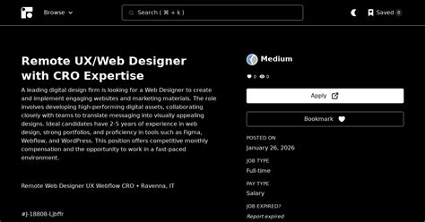 Remote Web Designer - UX, Webflow & CRO Specialist at Leading Digital ...