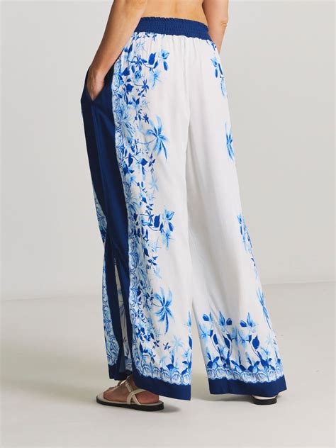 Buy Figleaves Blue Lisbon Wide-Leg Beach Trousers from Next India