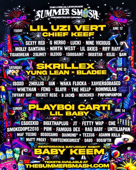 Lil Uzi Vert, Skrillex, Playboi Carti Headlining 2026 Summer Smash Near Chicago - Pollstar News