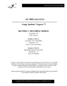 AP Precalculus Mock Exam Multiple Choice 2024 - PDF Download
