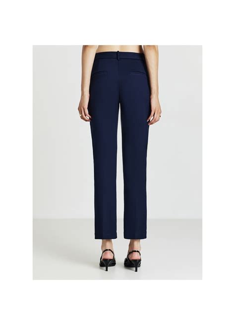 Spodnie cygaretki z dzianiny typu Milano niebieski blue night | Calliope