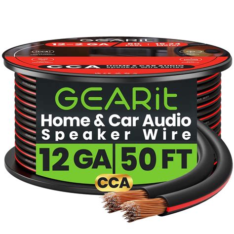 GEARit 12 Gauge CCA Car Audio Speaker Wire Bulk, 2-Conductor