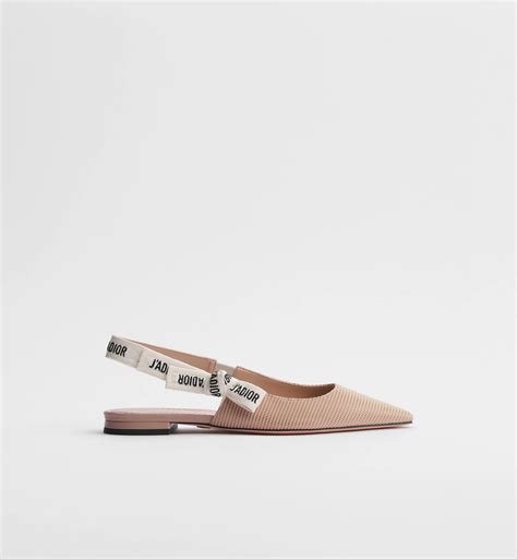 J'Adior Slingback Flat Nude Technical Fabric | DIOR