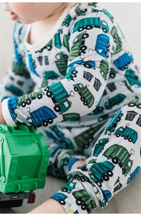 Clover Baby & Kids Long Sleeve Pajama Set - Garbage Trucks | Nordstrom