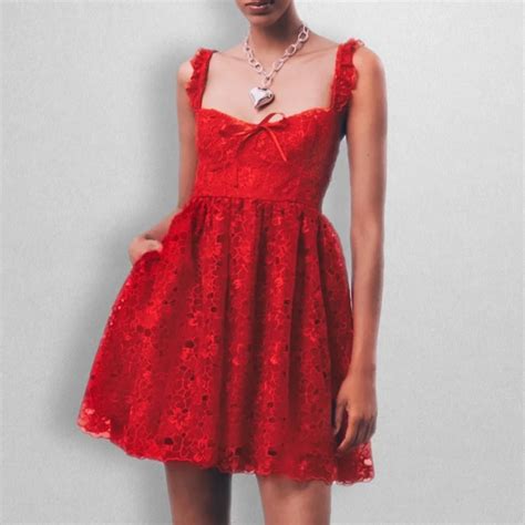 Anthropologie | Dresses | By Anthropologie Lipstick Red Ruffle Strap ...