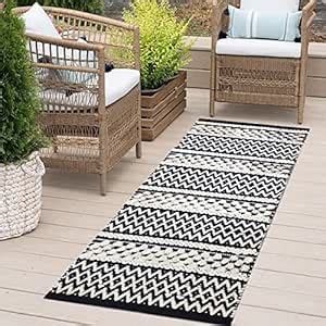 SAGON Cotton Bedside Runner Carpet | Soft Flat Weave Cotton Runner Rug ...