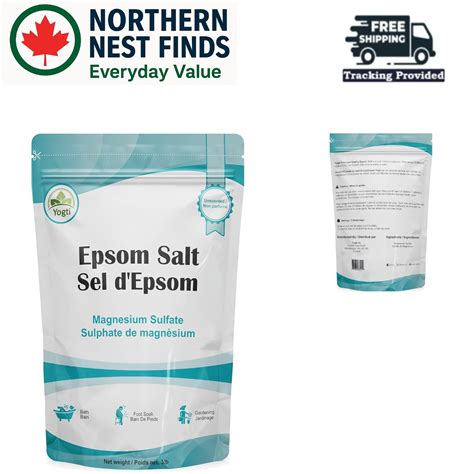 Canadian 3 lb Unscented Epsom Salt - 1.36 Kg Bath Salt for Ultimate Relaxation | eBay