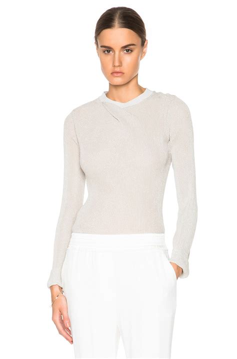 3.1 phillip lim Draped Neck Top in Silver Sandstone | FWRD