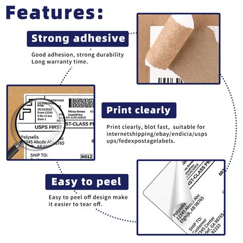 Shipping Labels 8.5x5.5 half sheet Self Adhesive 2 Per Sheet POLYSELLS 2UP