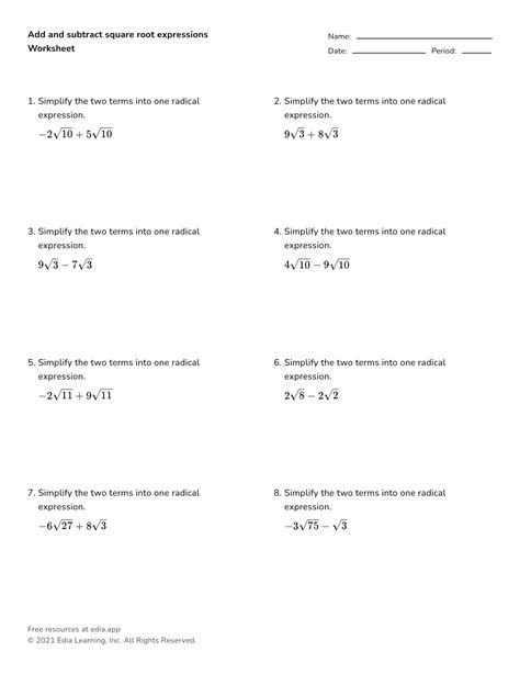 Simplification Of Radical Expressions