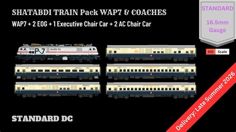PRE-ORDER: Shatabdi Train Pack 1 with WAP7 - STANDARD (No Tracks or Co ...