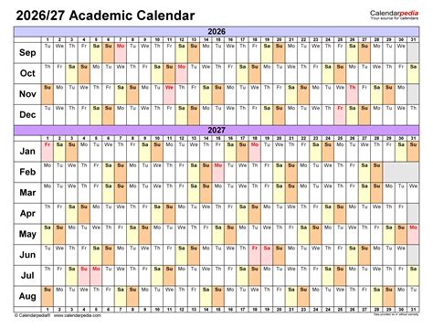 Academic Calendars 2026/2027 - Free Printable PDF Templates - One For All