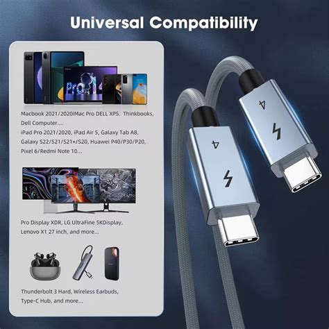 ⚡ USB4 Cable USB C: 240W Thunderbolt 4 & 40Gbps Speed 🚀