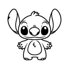 Stich & Engel | Linienaufkleber | Lilo and stitch drawings, Stitch ...