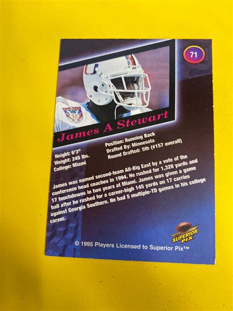 1995 Superior Pix Autographs #71 James A. Stewart Auto Card #3293/4000
