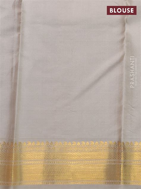 Pure kanchipuram silk saree purple and beige with annam & paisley zari ...