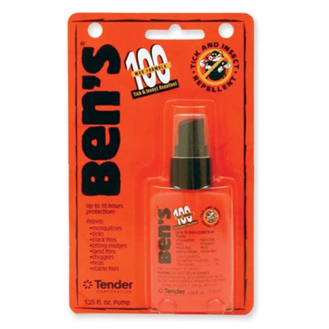 Bens 100% DEET Tick & Insect Repellent 1.25 oz. Pump Spray - 100 Perce ...