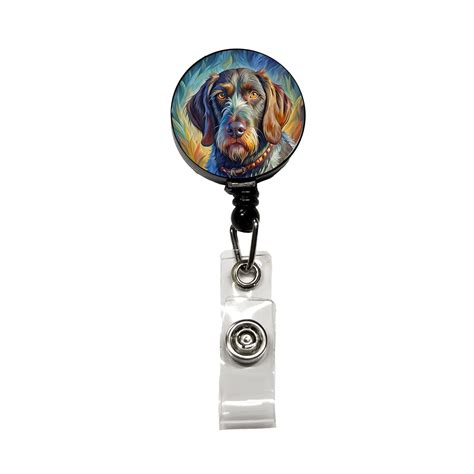 German Wirehaired Pointer Dog Pop Art Retractable Reel ID Badge Key ...
