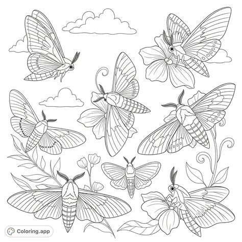 Hawk Moth Diversity - Coloring.app
