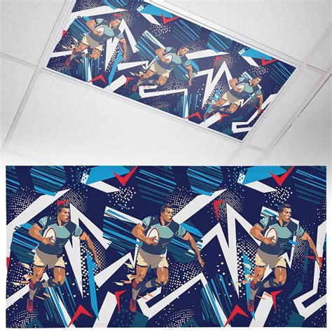 Fluorescent Light Covers 1 Pack 4x2 ft Blue Sport Style Ceiling Light ...