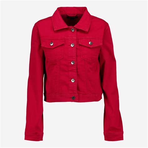 Red Copped Denim Jacket - TK Maxx UK