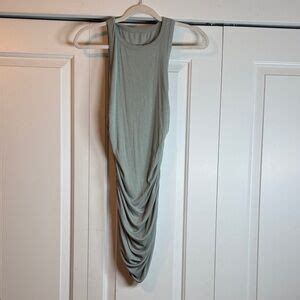 Dresses | Seafoam Green Rouched Sleeveless Gray Dress | Poshmark
